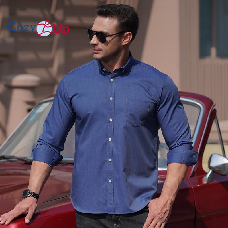 

Уютная мужская джинсовая рубашка с длинным рукавом на пуговицах, повседневная винтажная прочная джинсовая рубашка свободного покроя с карманами, большие размеры 8XL темно-синий