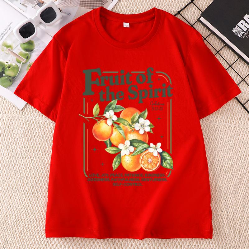 Christian TShirt Unisex Unisex Fruit of The Spirit Graphic Tees Vintage Oranges Tee Aesthetic Fruit T Shirt Bible Verse Tees