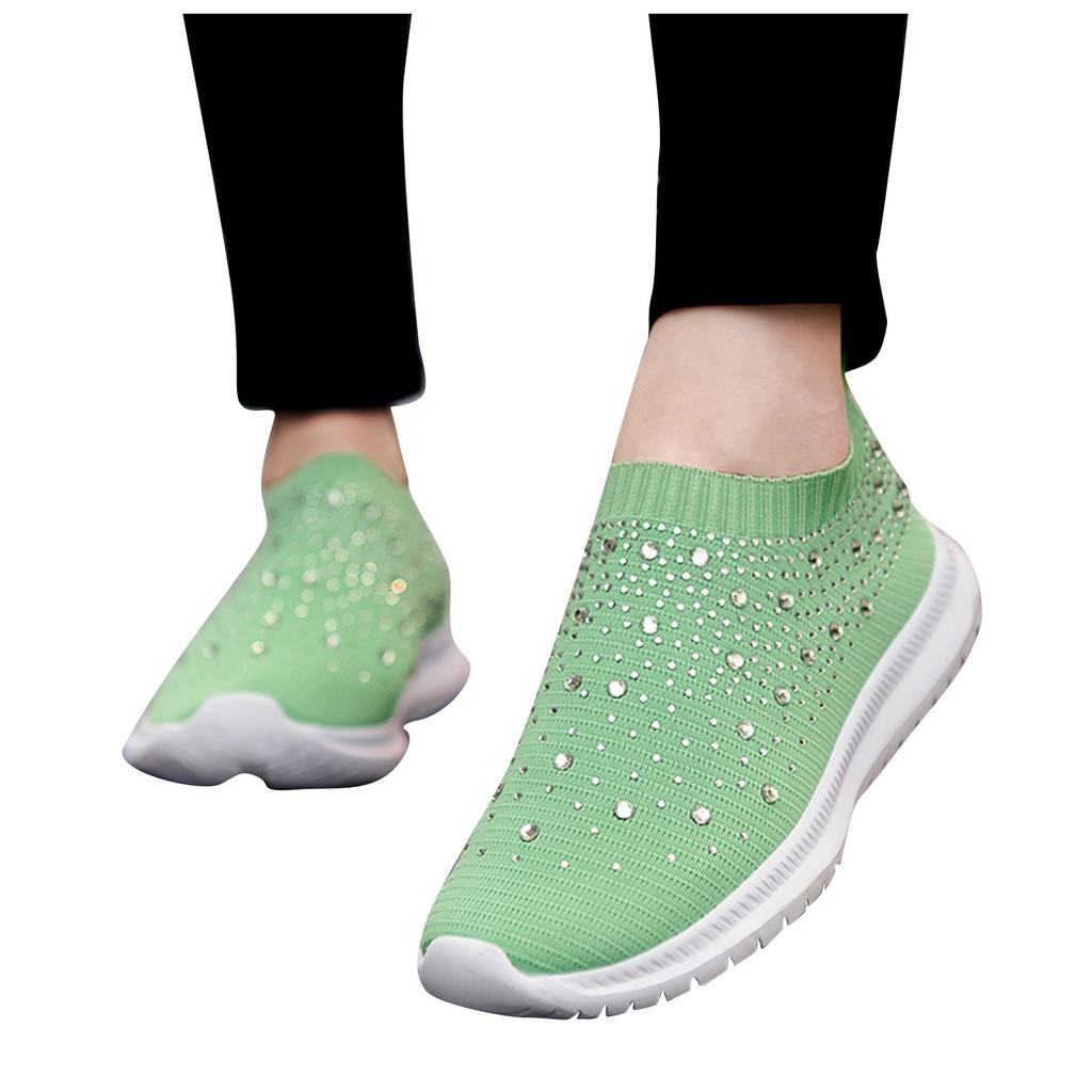 Running Shoes Casual  Shoes Round Toe Crystal   Pumps Single Shoes