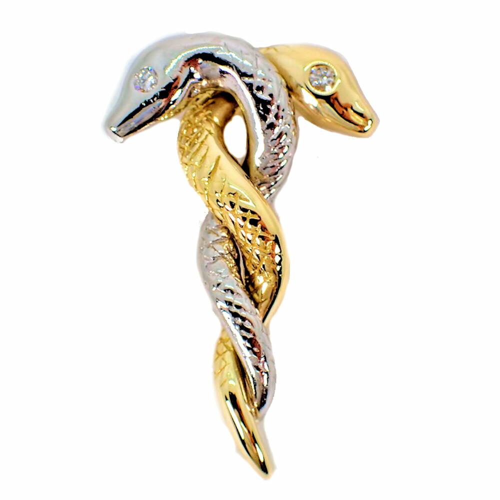 

[Вживаний] K18/Pt900 Підвіска-топ у формі змії з діамантами/j5-8