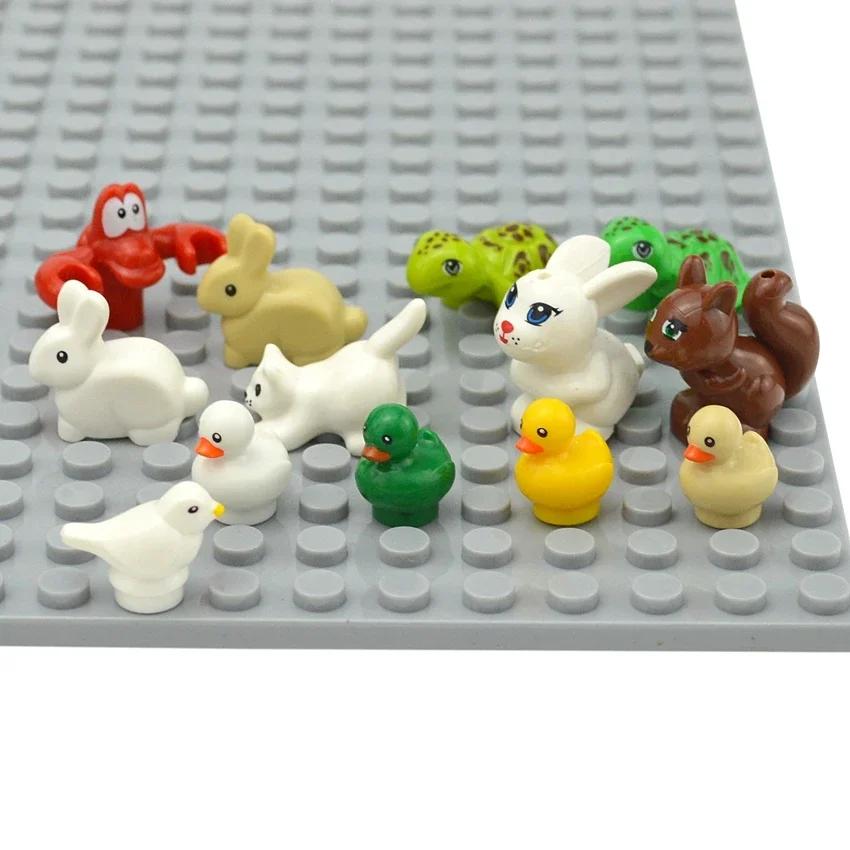 DIY Creative Model Cute Animal MOC Building Blocks Brick Little Pet Zoo Dog Duck Tortoise Penguin Cat Pig Bird Rabbit Toys
