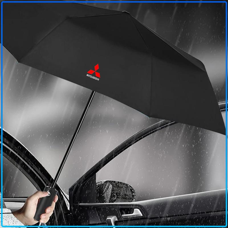 1Pcs Windproof Rain Fully Automatic Compact 3 Folding Umbrella Car Accessories For Mitsubishi Lancer 7 I200 Pajero Montero Sport Outlander ASX Mirage