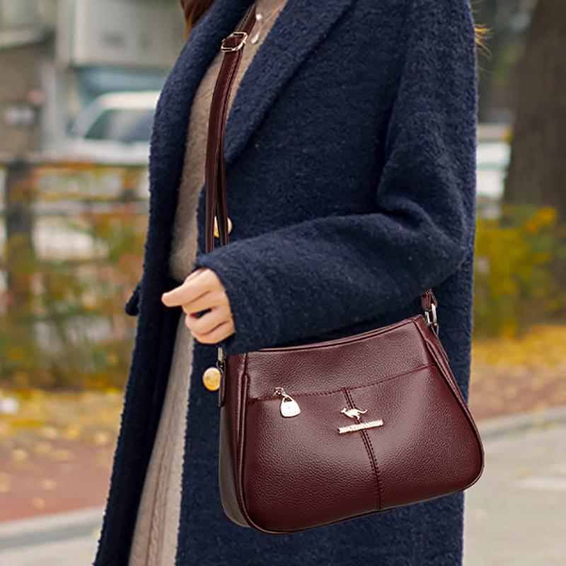 Ladies Soft Leather Shoulder Crossbody Messenger Bags Luxury Handbags Tote Bags for Women High Quality Casual Leather Handbag