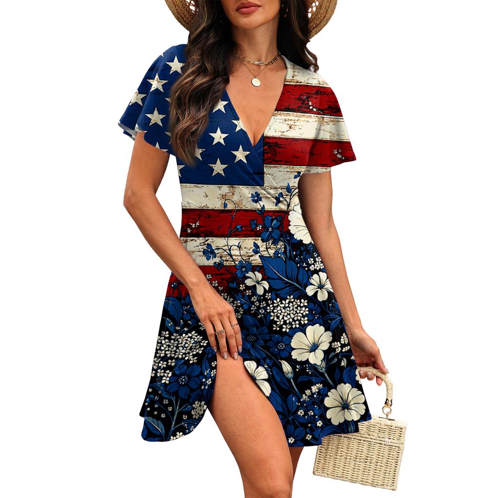 Women's Fashionable Casual Floral Print Dress