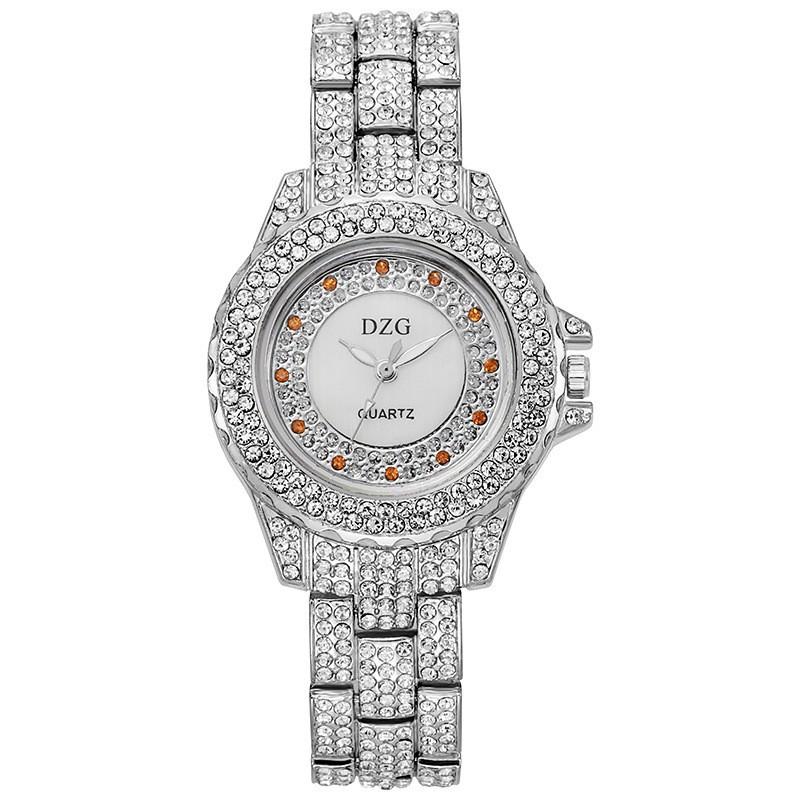 Watch Women'S Simple Temperament Wind Light Luxury Retro Hole Color Shell Surface Watch Large Rhinestone
