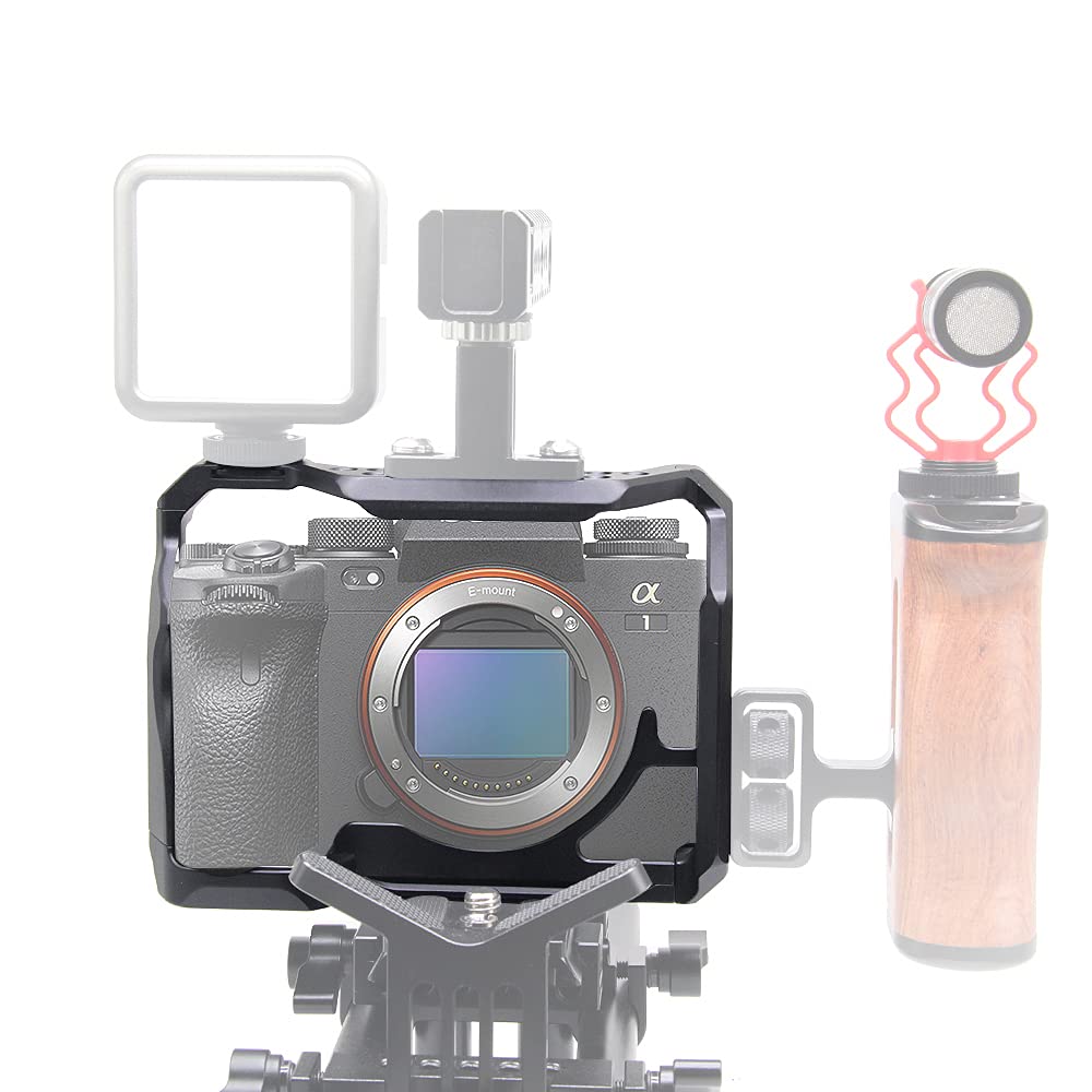 SIUTATDSH Camera Cage for Sony and A1 Super Cold Shoe Arri Compatible Screw and Arca Plate A7R5, A7M4, A7R4A, A7R4, A7S3, Cameras, Expandable,