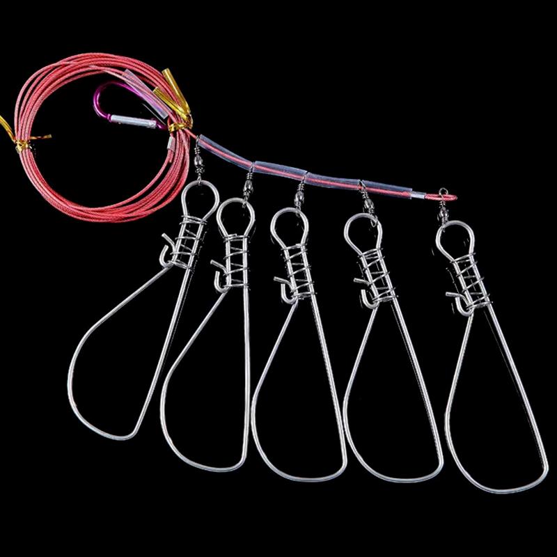 3.5 Meters Fishing Rope Stainless Steel River Fish Lock Buckle Outdoor Sport Fishing Tackle Lanyard Carp Fishing Accessories