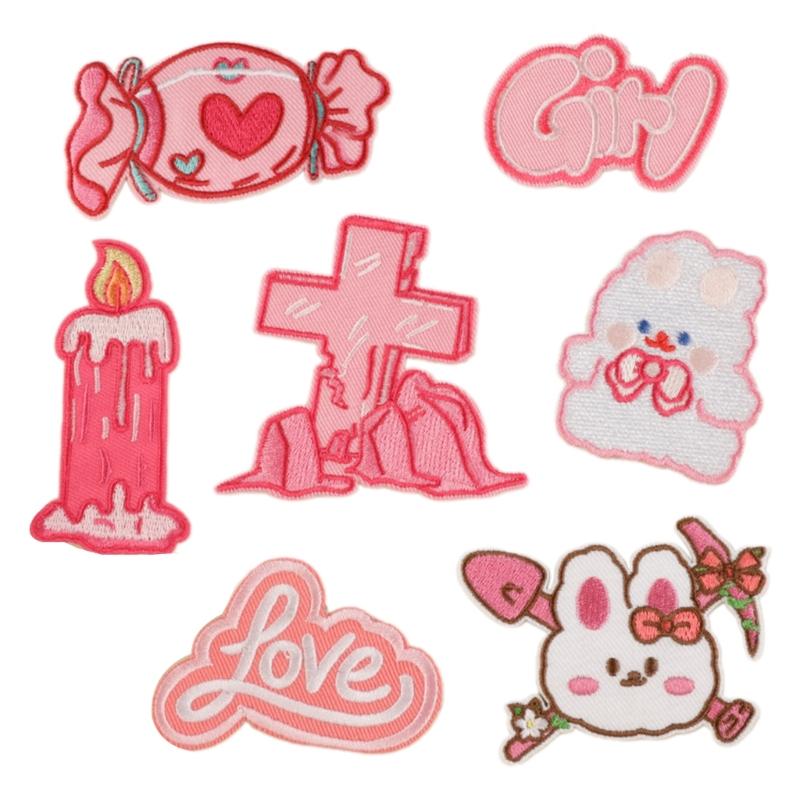 

Set Of 7 Lovely Letter Fabric Patches For Personalizing Decoration For Clothing Bags And Home Use Repair Applique 1