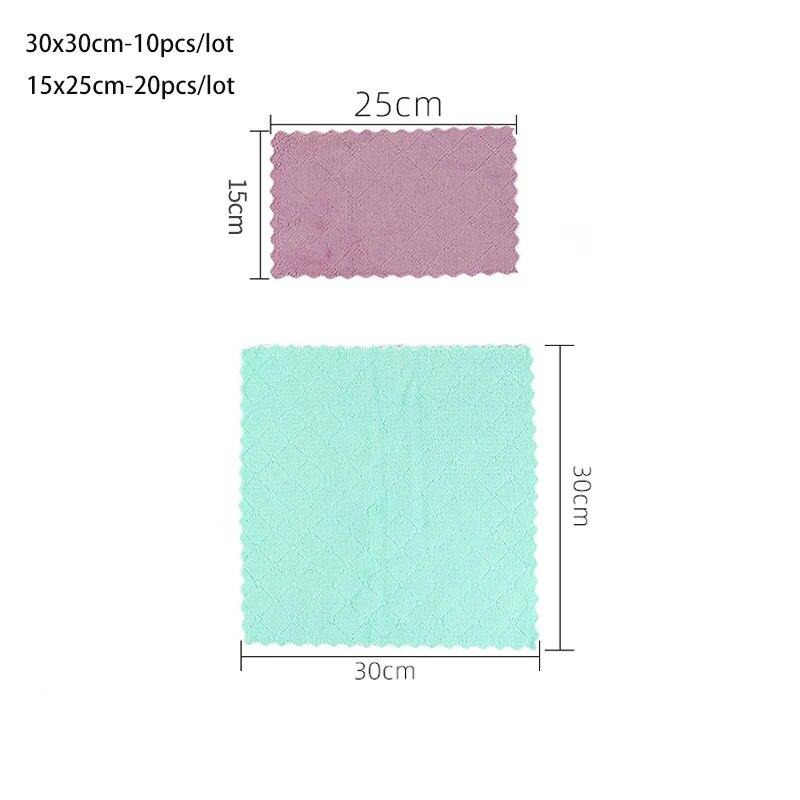 10/20pcs Dishwashing Cloth Kitchen Cleaning Wipes Household Multipurpose Absorbent Nonstick Oil Fiber Cleaning Cloth