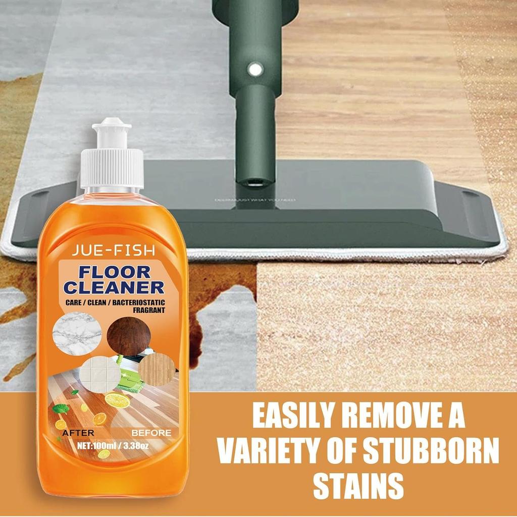 Jue-Fish Floor Cleaner, Powerful Decontamination Floor Cleaner, Orange Floor Cleaner, Multipurpose Floor Cleaner Liquid for Wood Floor, Ceramic Tile
