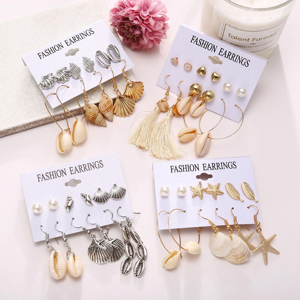 Female Retro Shell Earings Fashion Long Tassel Earring