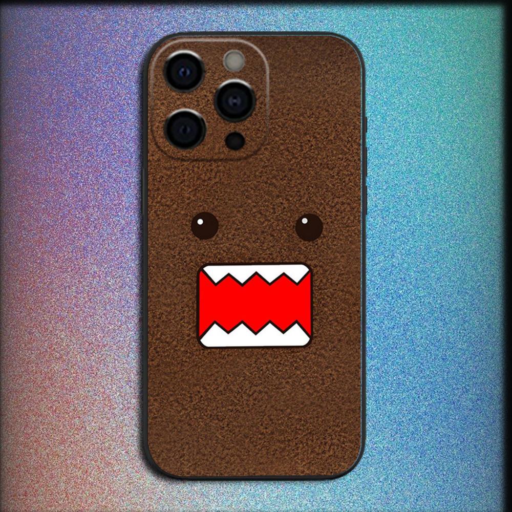 Cute Domo-kun Phone Case For iPhone 16,15,14,13,12,11,Pro,X,XS,Max,XR,Plus,Mini Soft Black Cover