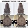 Gray Purple Long Curly Wig for Women - Wavy Full Bangs Full Cap, Quick Beauty High Quality, Natural Daily Styling