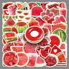 50pcs Fresh Watermelon Cartoon Stickers: Waterproof Fruit Graffiti for Journals & Notebooks