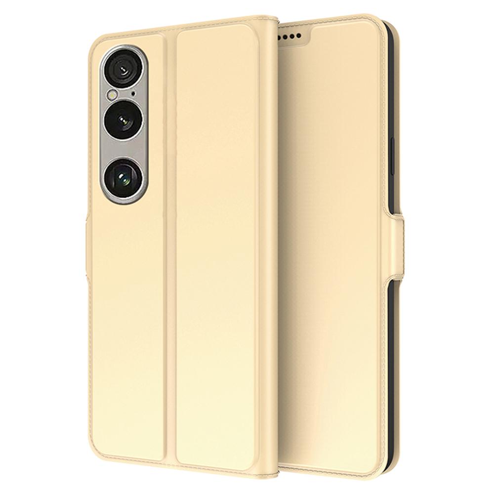 Pro Sony Xperia 1 VII Pouzdro Nárazuvzdorné TPU Vnitřní Skořápka Kožený Kryt Telefonu Slot na Karty