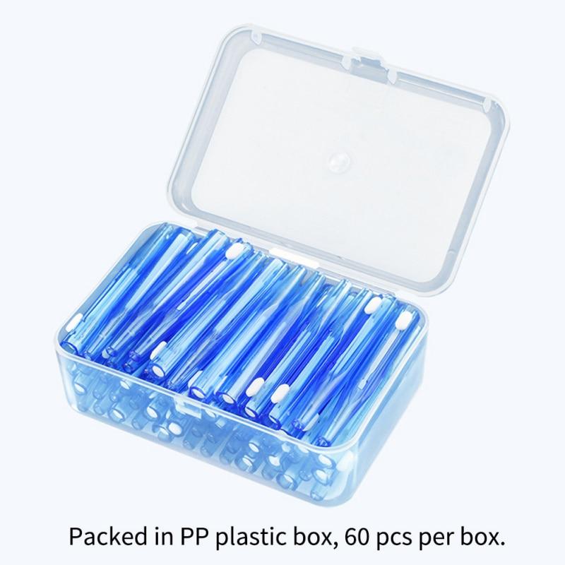 60 Pcs/Pack Push-Pull Interdental Brush Gum Interdental Tooth Brush Orthodontic Toothbrush Oral Care Toothpick