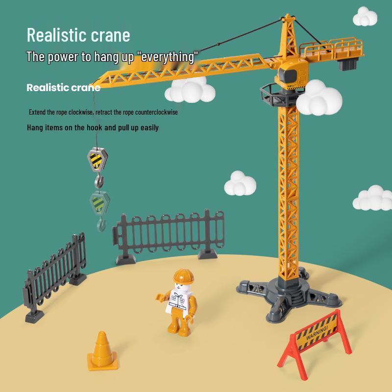 Multifunctional Alloy Construction Truck Toy Set: Excavator, Crane, and Transporter for Children