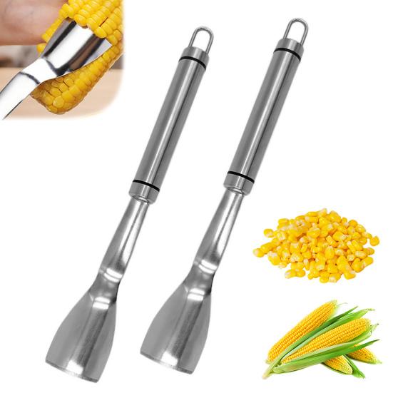 Corn Peeler Stainless Steel Corn Stripper Non-slip Corn Shucker Corn Kernel Remover for Home Kitchen