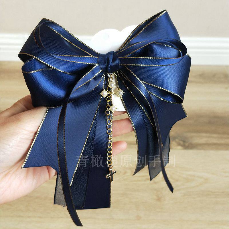 

Lolita hairclip headdress dark goth hair accessories bow hairpin cross top clip lolita hairpin