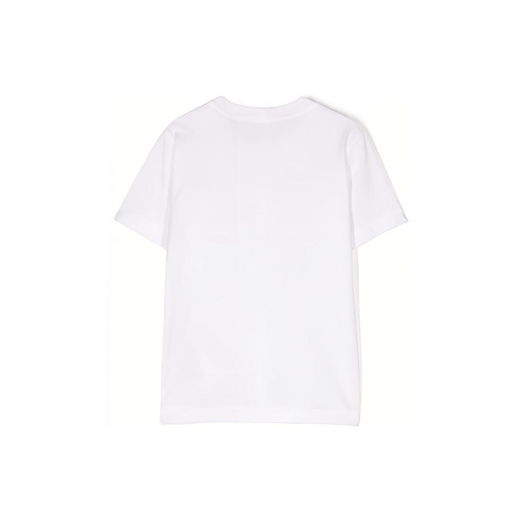 STONE ISLAND T-Shirt Solid Color Pocket Loose Round Neck Short Sleeve Kids Tops White 781620247-V0001