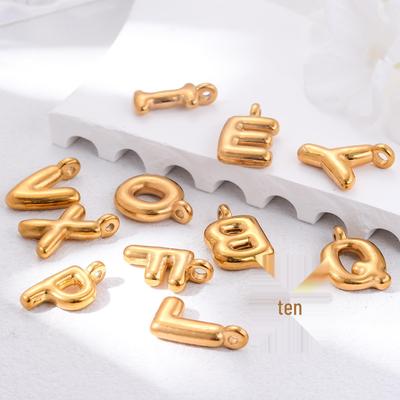 Gold Stainless Steel Personalized Alphabet Pendant - Trendy and Fashionable Accessories