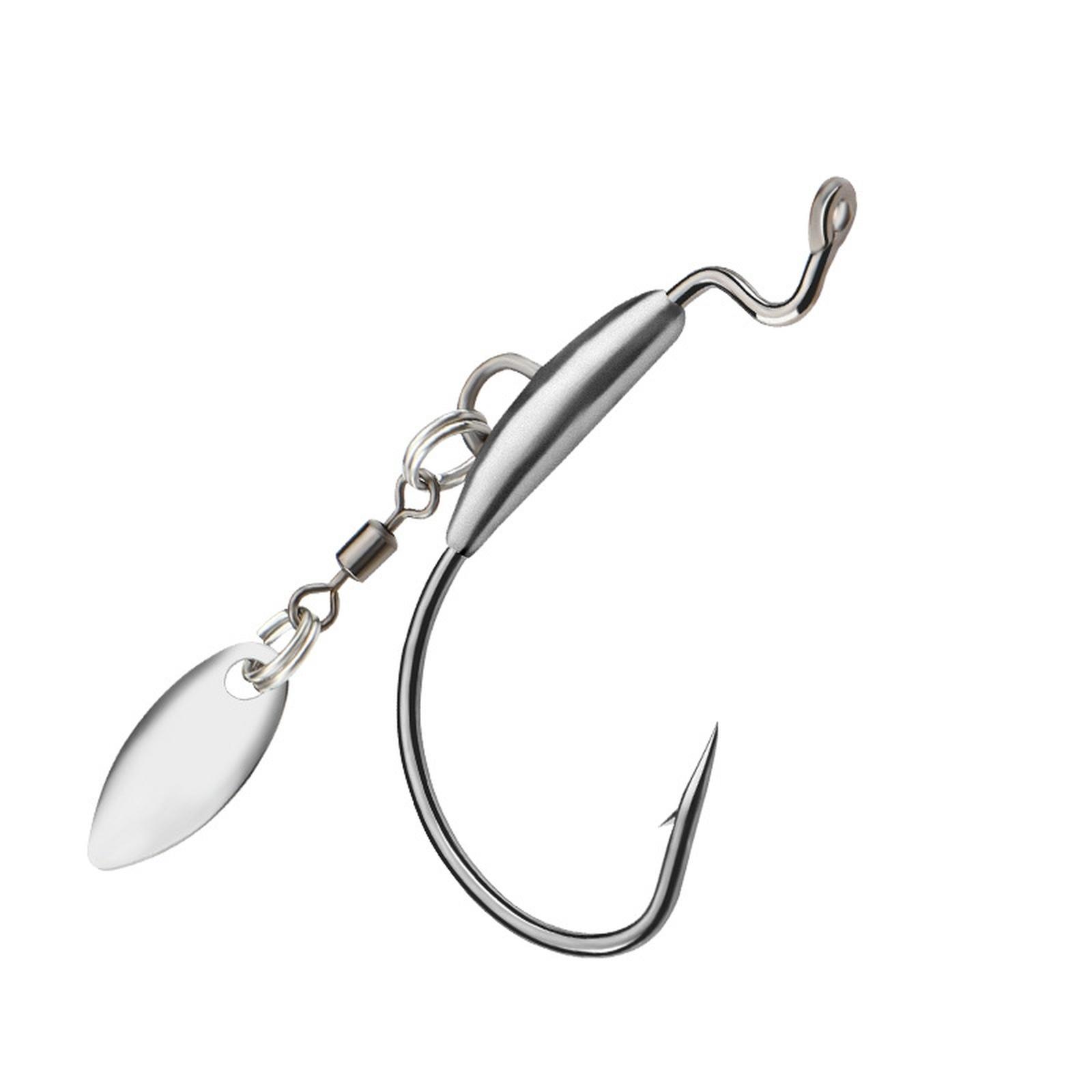 

Weighted Swimbait Hooks, Bladed EWG Hooks For Bass Fishing, E* Wide Worm Underspin Weedless One Size