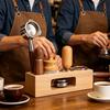 Coffee Tamping Station Espresso Press Hammer Storage Non-Slip Wood Espresso Organizer Stand Coffee Portafilter Tamping Holder