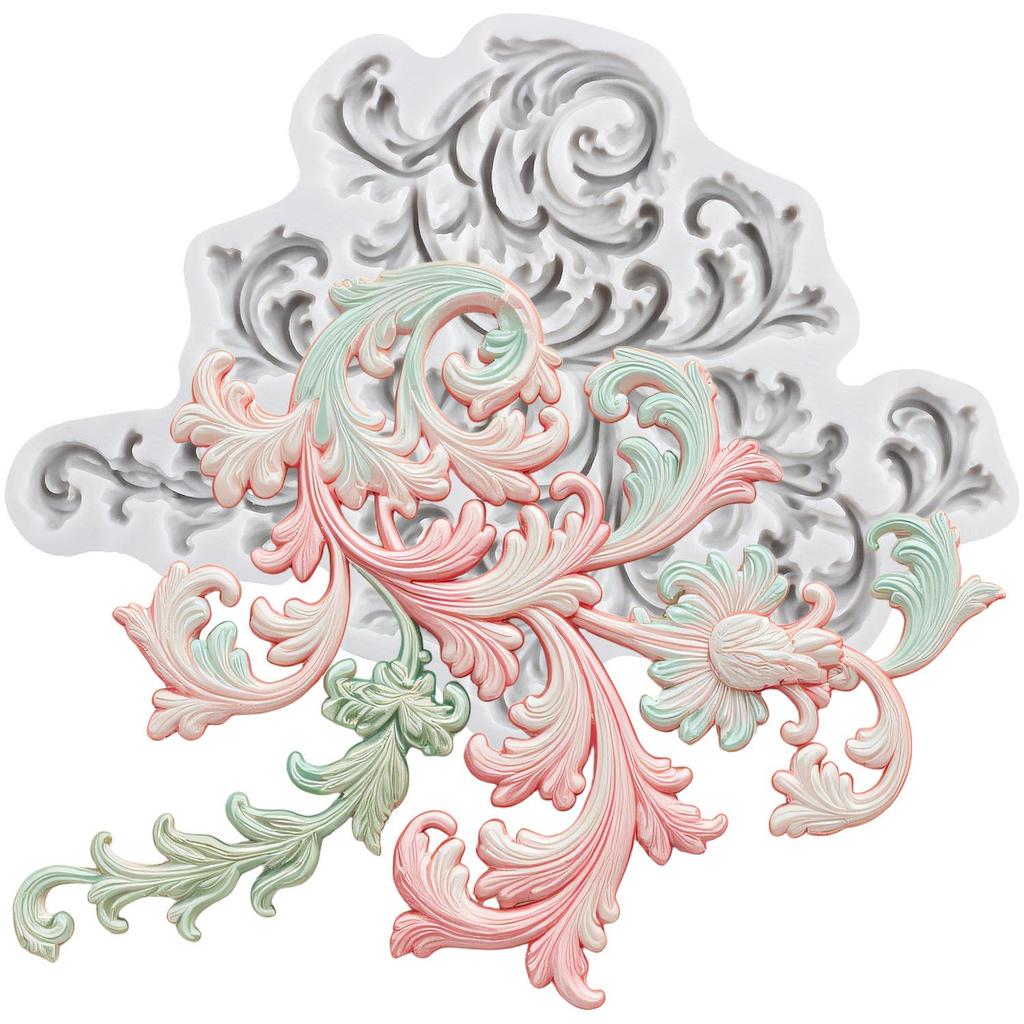 Baroque Silicone Mold Flower Lace Fondant Molds Cake Decorating Tools Cupcake Topper Candy Sugar Craft Gum Paste Polymer Clay