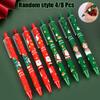 4/ 8 PCS Christmas Retractable Gel Pens Black 0.5mm Write Smoothly for Kid Student Suitable Office School Use Graduation Season Back To School