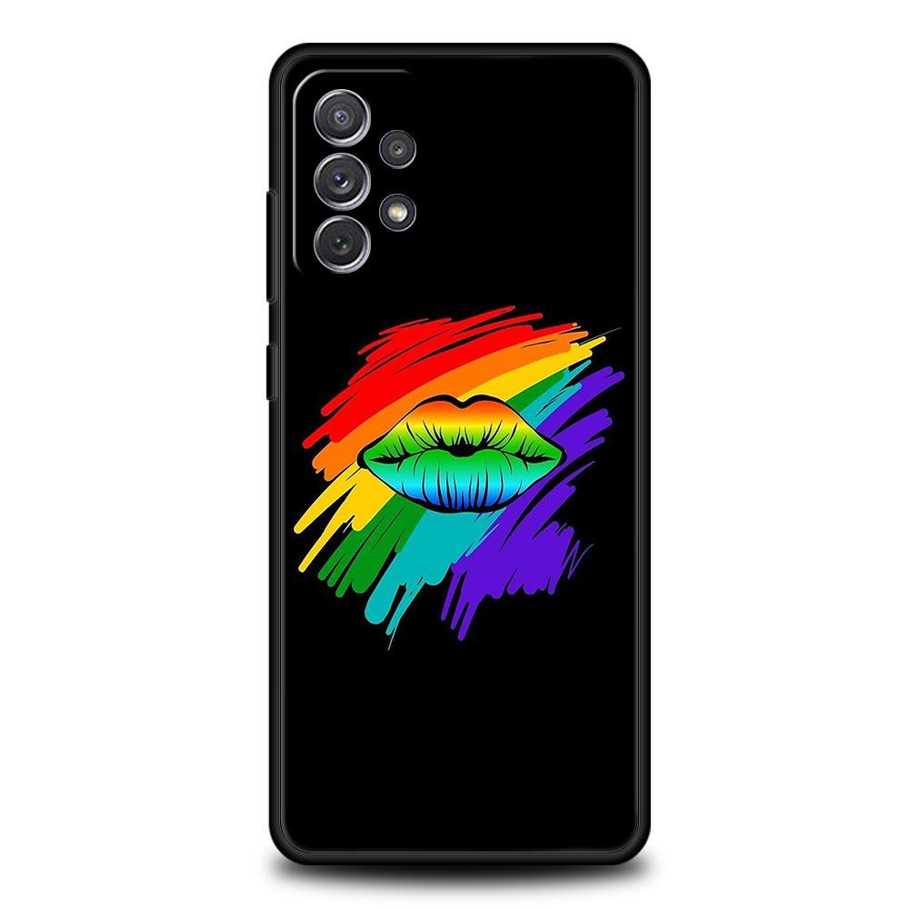 Gay Lesbian Rainbow Pride Phone Case for Samsung Galaxy A55 A35 A15 A14 A13 A25 A54 A51 A71 A72 A73 A32 A52 A41 Soft TPU Shell