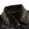 Fur-in-one Men's New Winter New Velvet Thickened Stand-up Collar Men's Leather Jacket Middle-aged Simple Leather Jacket