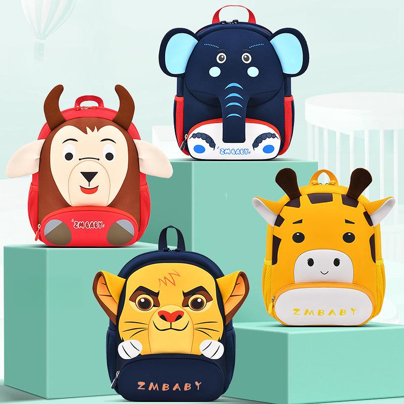 New Kindergarten Schoolbag Cartoon Bag Anti-lost Children's Bag Light Diving Material Student Schoolbag