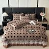 Thickened Milk Fleece Bed Cover Four-Piece Set Farai Fleece Bed Sheet Double-Sided Fleece Quilt Cover Lace Lace Bed Three-Piece Set