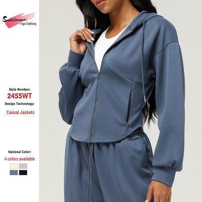 Cardigan con cappuccio e zip da donna: Maglione Casual Stile Sportivo Autunno/Inverno con Tasche