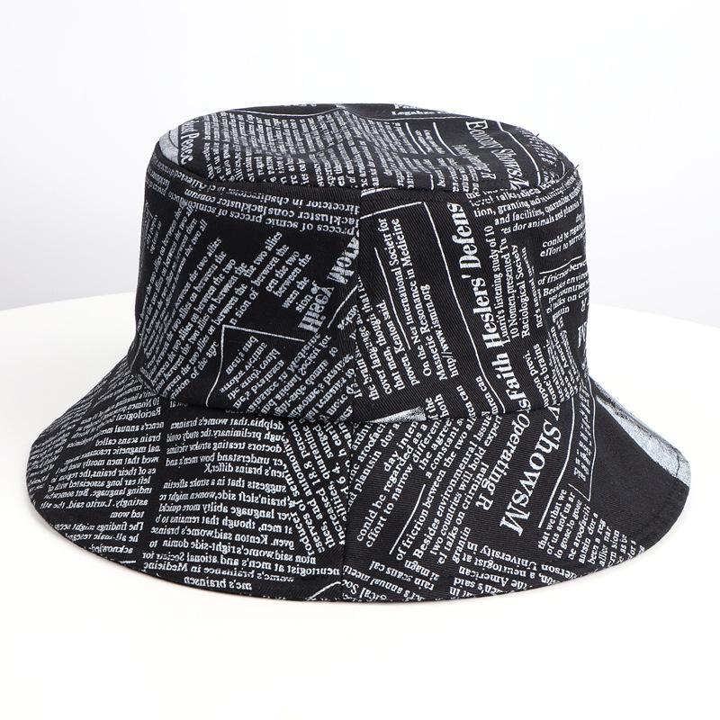 

Унисекс шляпа рыбака с принтом в виде старой газеты шляпа-тазик уличный тренд шляпа от солнца шляпа-ведро Харадзюку шляпа для улицы хип-хоп шляпа чёрный