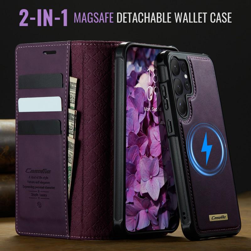Magnetic Leather Case with Flip Cover for Samsung S26 ULTRA/S25 EDGE - MagSafe Wallet Style
