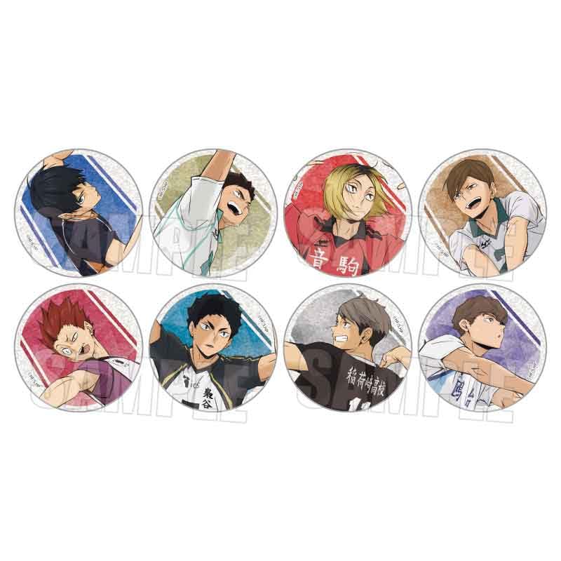 Bell House Trading Glitter Can Badges Part 1 W57 x Tin Haikyu!! 2, Box, Approx. H57mm,