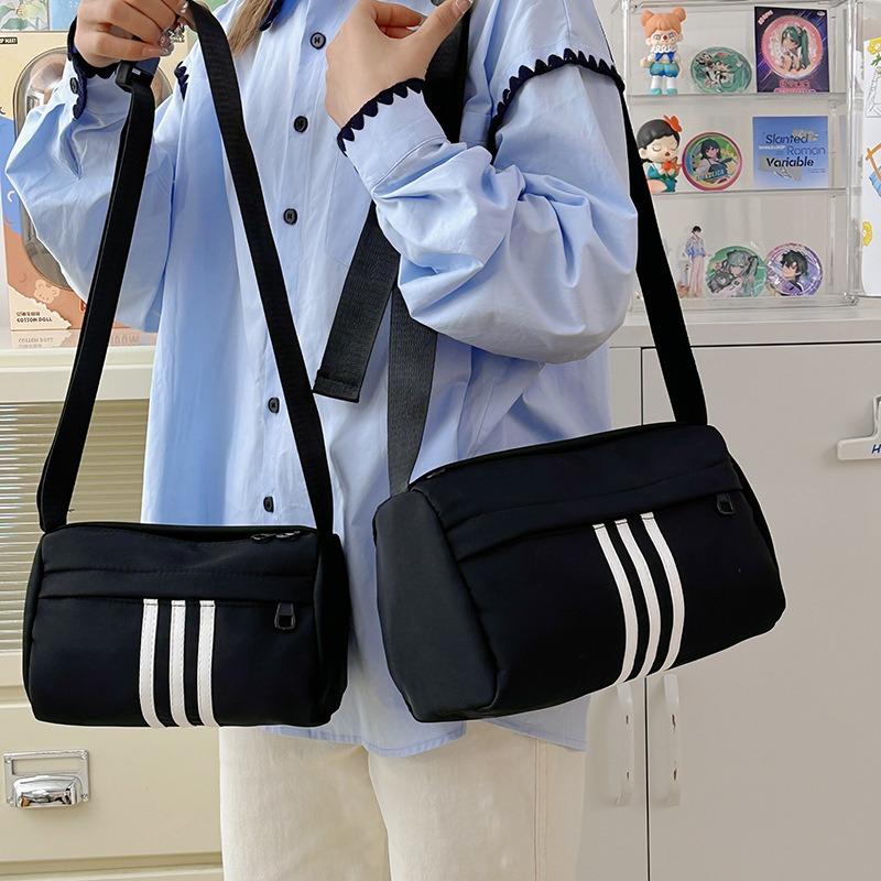 Fashion Trend Casual Commuter Striped Messenger Bag Nylon Men's and Women's Versatile Shoulder Backpack
