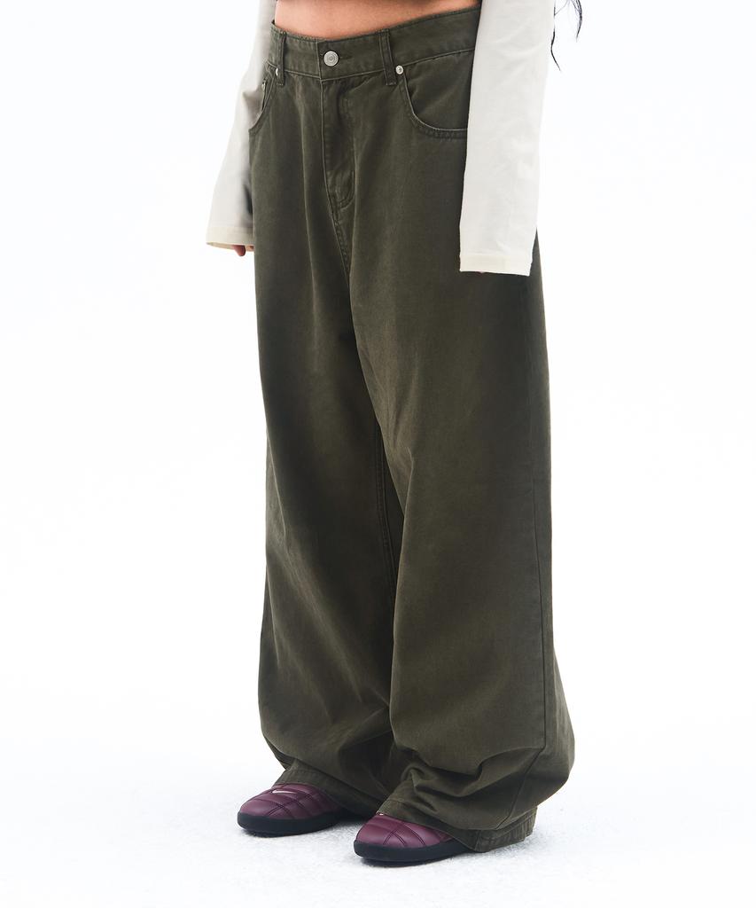 AMES-WORLDWIDE Overfit Cotton Pants Khaki
