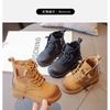 Kids Girls Boys Leatherette Martin Boots Winter Anti-Slip Soft Sole Mid-Calf British Style