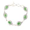 Natural Green Cat's Eye Gemstone 925 Sterling Silver Handmade Boho Bracelet 8.5" RB-3-24