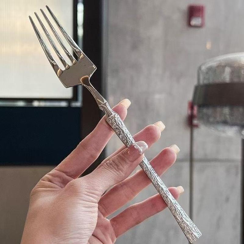 Tree Pattern Stainless Steel Knife, Fork And Spoon Western Tableware Fork And Spoon Suitable For Hotels And Western Restaurants