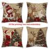 New Christmas Santa Pillow Cover, Imitation Embroidery Holiday Decorative Sofa Linen Car Cushion Cover