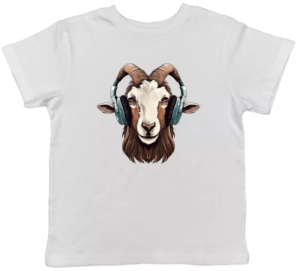 Смешная коза DJ Наушники Техно Рок Панк Рэп Музыка Футболка S - 5XL Унисекс Футболка S