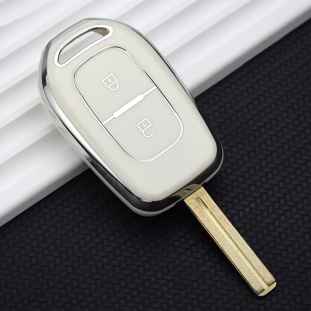 2 Buttons Tpu Car Key Cover Case Shell For Renault Duster Dacia Scenic Master Megane   Keychain
