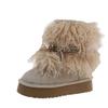 Very warm fluffy snow boots winter 2025 new piled thickened outdoor cotton shoes big head platform shoes