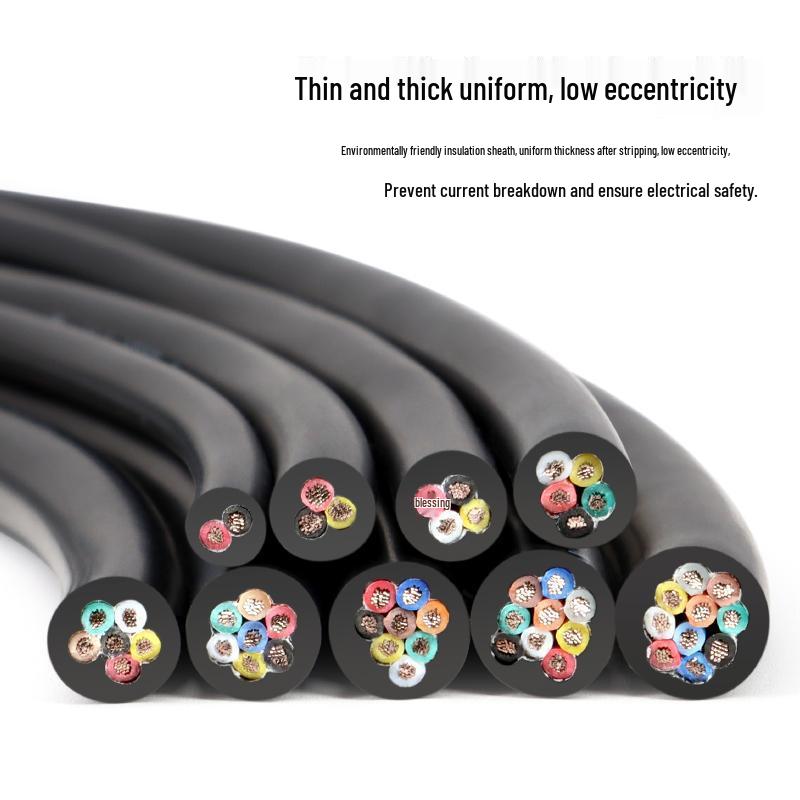 US Standard 2464 Multi-core Sheathed Cable, 14-30AWG Tinned Copper Signal Wire, available in 2-10 cores for power connections.