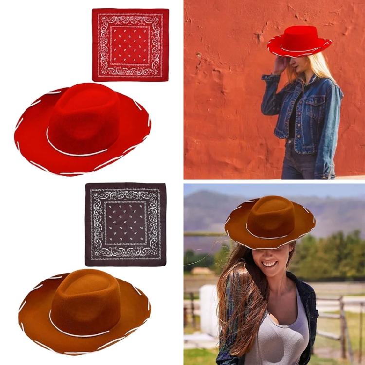 Personalized Trendy Hat Handkerchief Set Artistic Youth Hats Simple Street Hat for Party Costumes and Everyday Styles