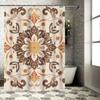 Vintage Floral Printed Shower Curtain Set Bathroom Decor Waterproof Fabric Decoration Home Decorate