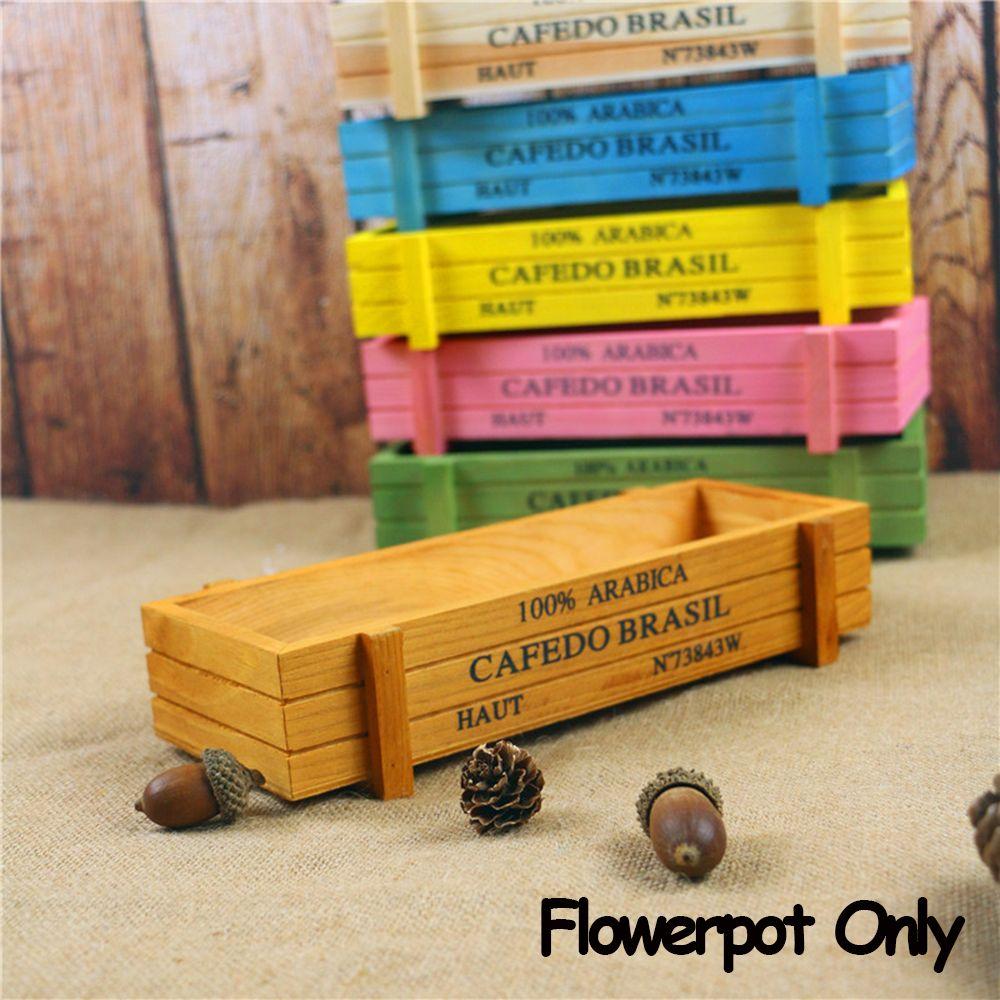 1 PC Gardening Trough Garden Decor Wood Flowerpot Rectangle Vase Succulent Boxes Vintage Crates